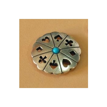 Karty pik karo z turkusem 30mm na śrubkę (id: 2151)